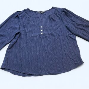 Adrienne Vittadini Navy Blue Women’s XL blouse with 3/4 length sleeves